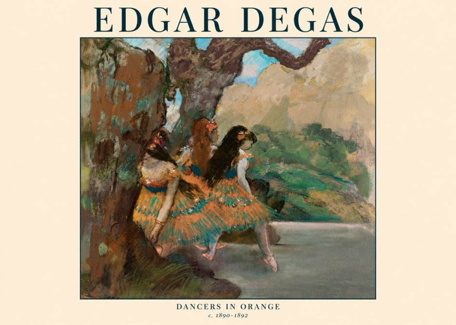 Edgar Degas Dancers in Orange No1 - Affiche