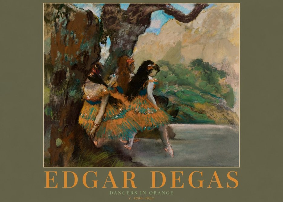 Edgar Degas Dancers in Orange No2 - Affiche