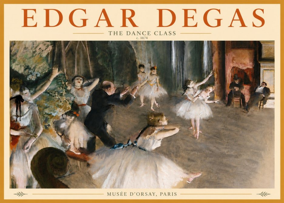 Edgar Degas The Dance Class III No5 - Affiche