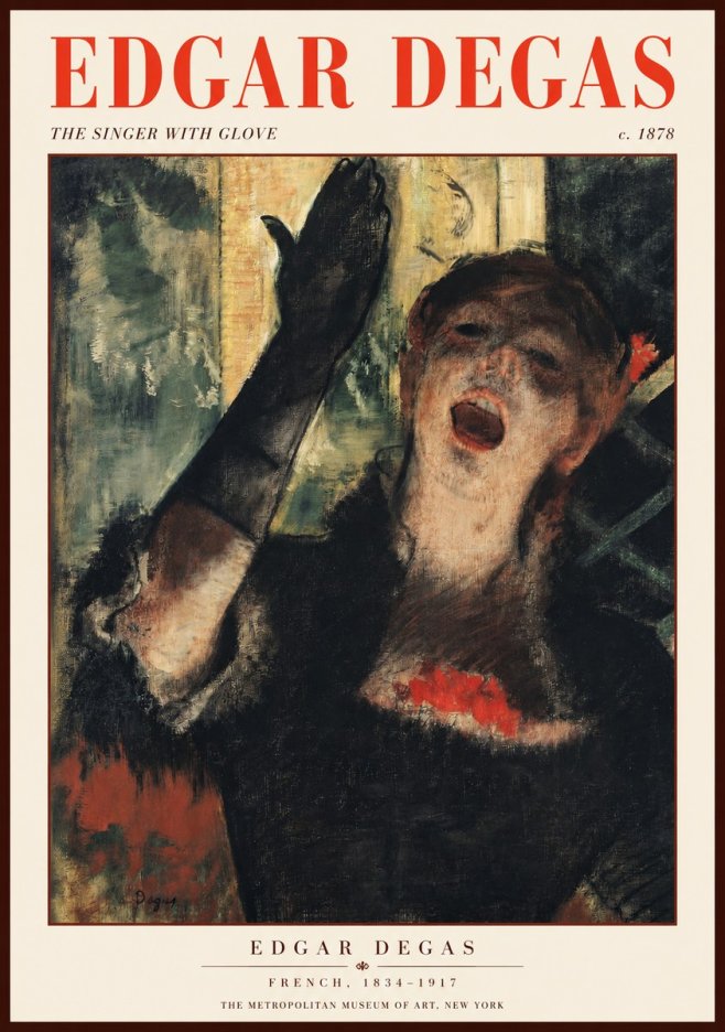 Edgar Degas The Singer with Glove No2 - Affiche