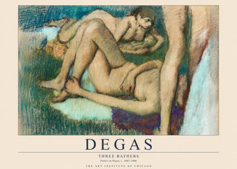 Edgar Degas Three Bathers No1 - Affiche