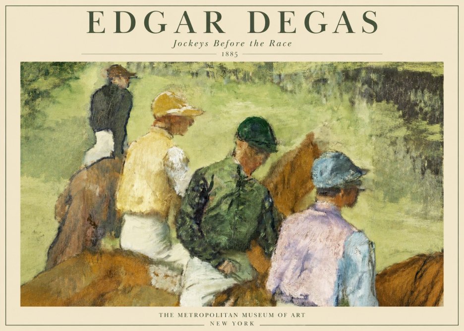 Edgar Degas Jockeys Before the Race No1 - Affiche