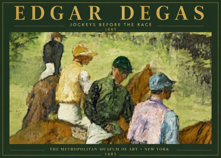 Edgar Degas Jockeys Before the Race No5 - Affiche