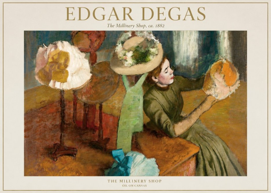 Edgar Degas The Millinery Shop, Ca. 1882 No1 - Affiche