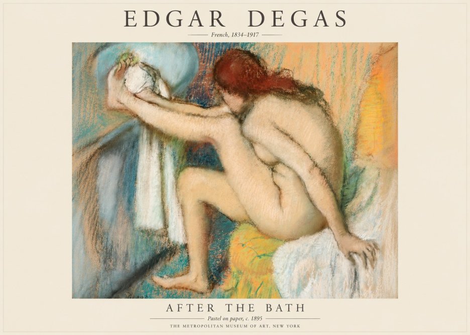 Edgar Degas After the Bath II No1 - Affiche