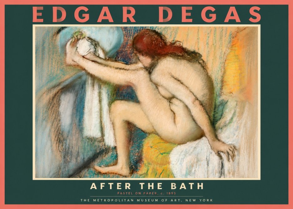 Edgar Degas After the Bath II No2 - Affiche