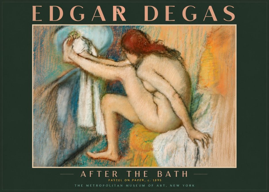 Edgar Degas After the Bath II No5 - Affiche