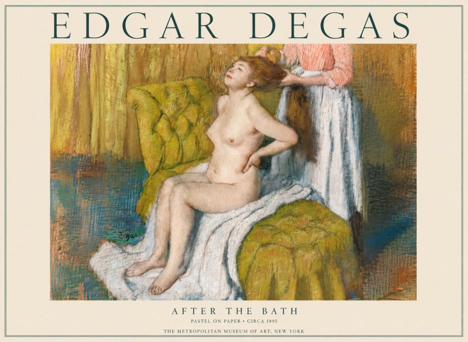 Edgar Degas After the Bath III No1 - Affiche