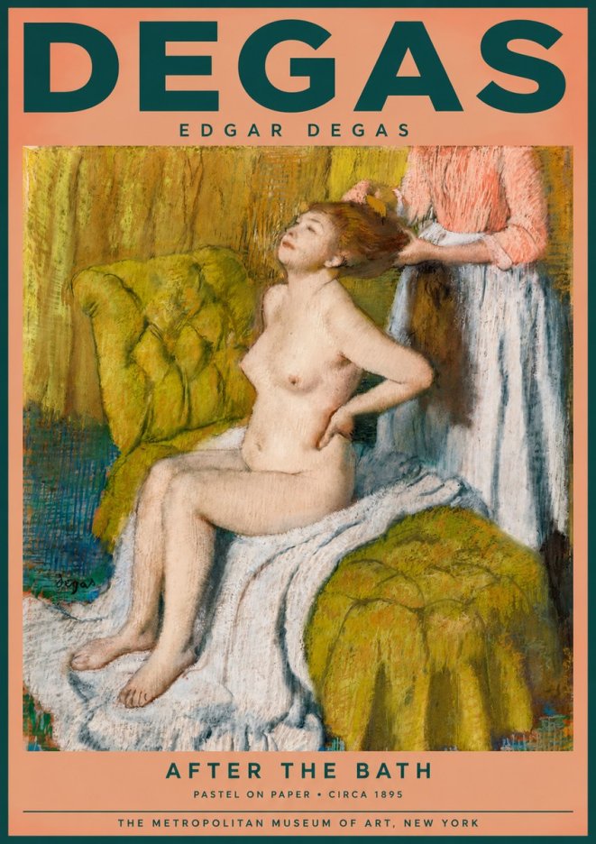 Edgar Degas After the Bath III No2 - Affiche