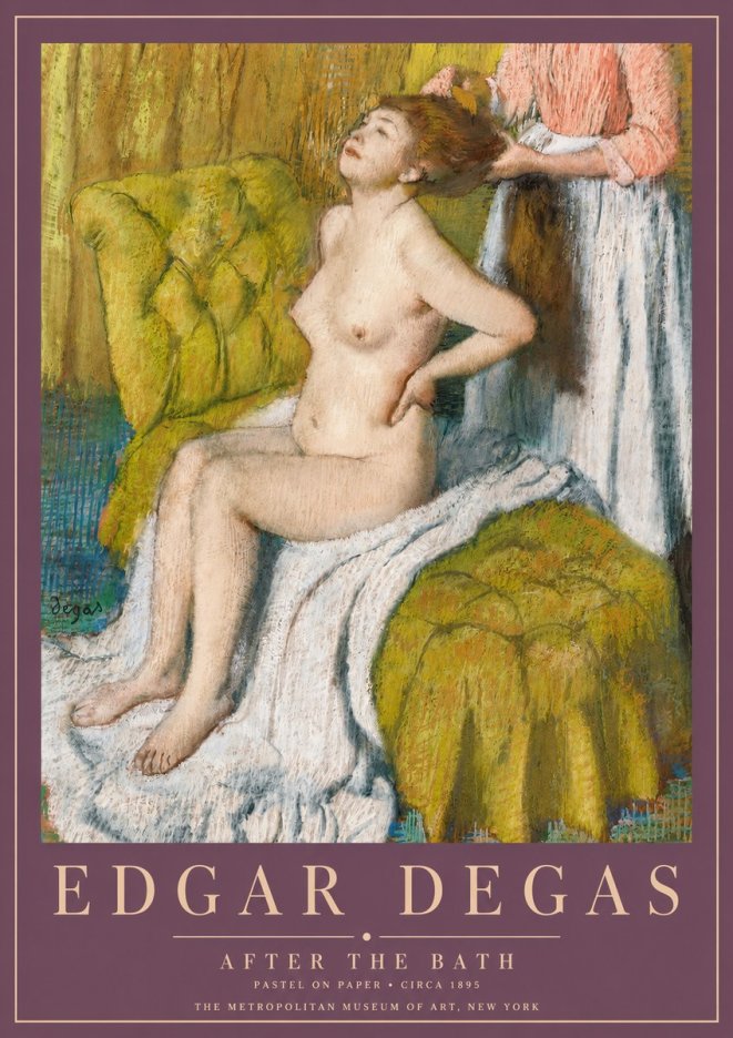 Edgar Degas After the Bath III No3 - Affiche