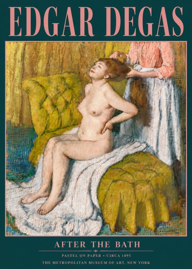 Edgar Degas After the Bath III No5 - Affiche
