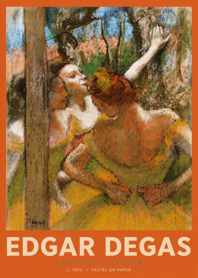 Edgar Degas Dancers in Yellow No2 - Affiche