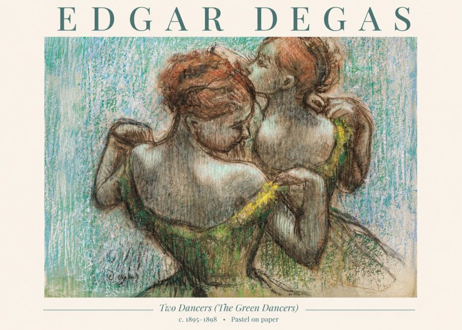 Edgar Degas Two Dancers (the Green Dancers) No1 - Affiche