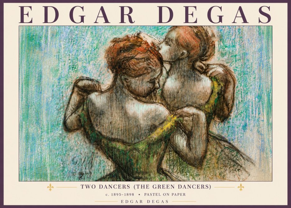 Edgar Degas Two Dancers (the Green Dancers) No6 - Affiche