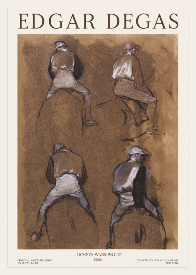 Edgar Degas Jockeys Warming Up No1 - Affiche