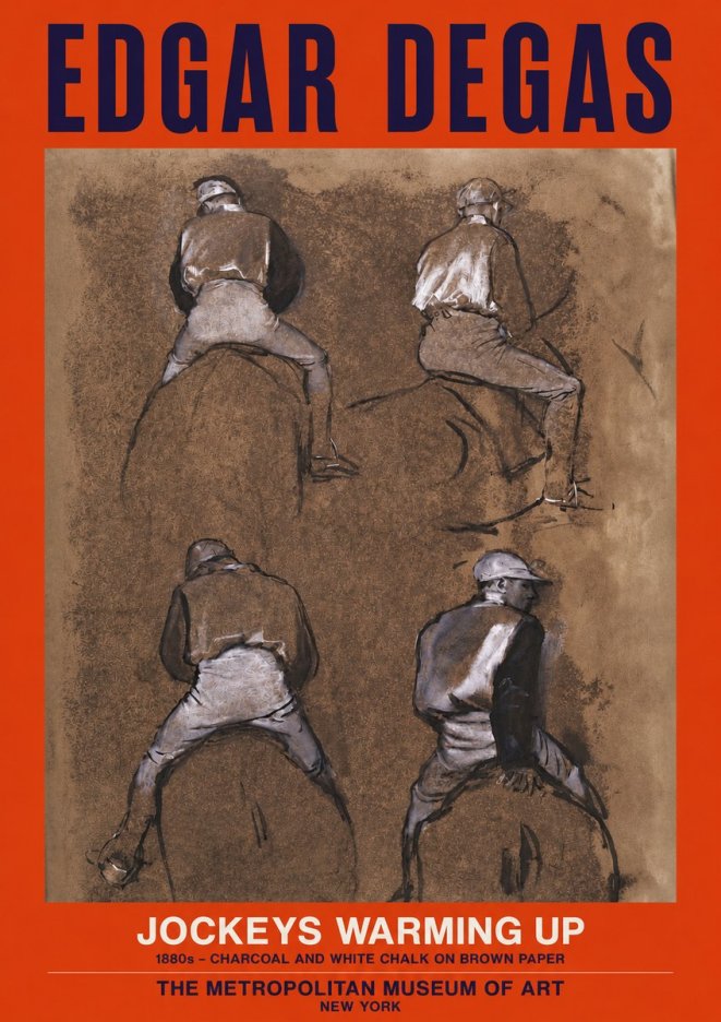 Edgar Degas Jockeys Warming Up No2 - Affiche
