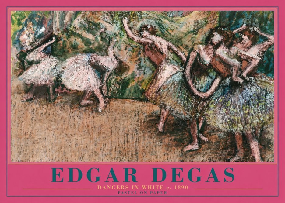 Edgar Degas Dancers in White C. 1890 No2 - Affiche