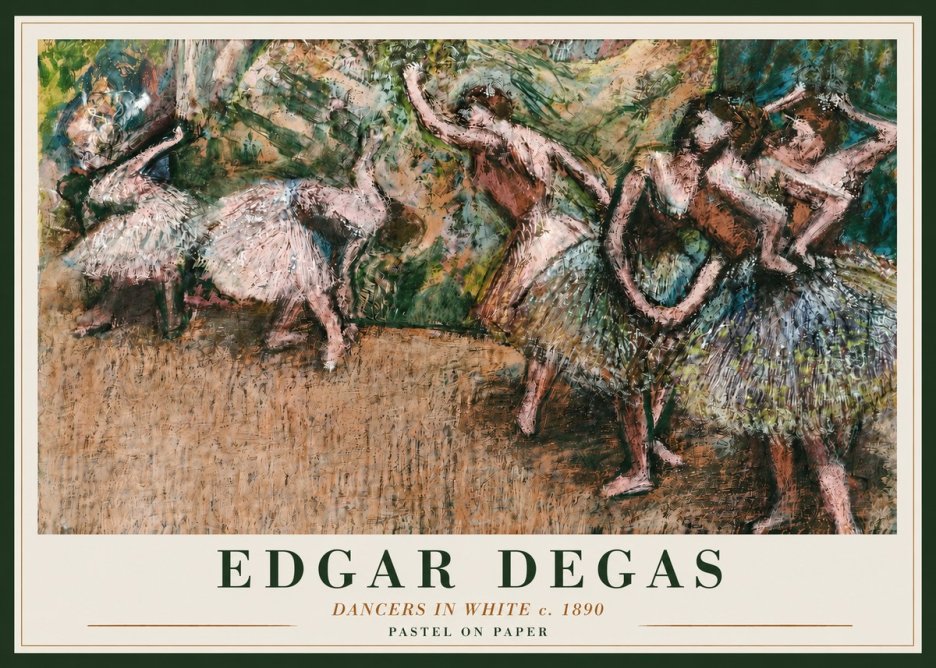 Edgar Degas Dancers in White C. 1890 No3 - Affiche