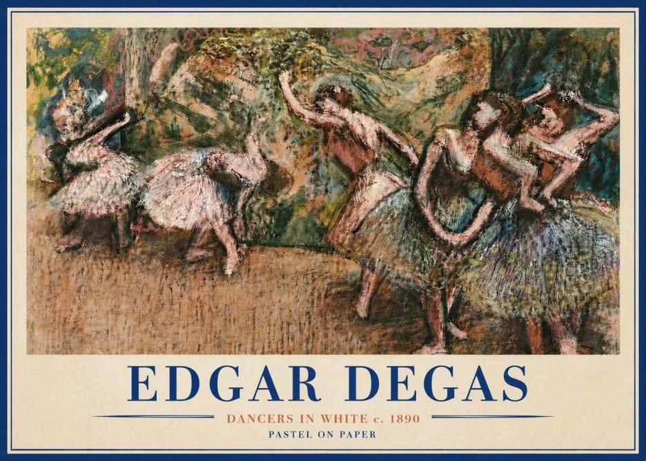 Edgar Degas Dancers in White C. 1890 No5 - Affiche