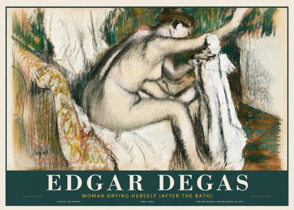 Edgar Degas Woman Drying Herself (After the Bath) No3 - Affiche
