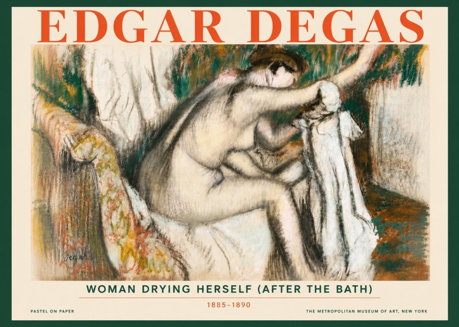 Edgar Degas Woman Drying Herself (After the Bath) No6 - Affiche