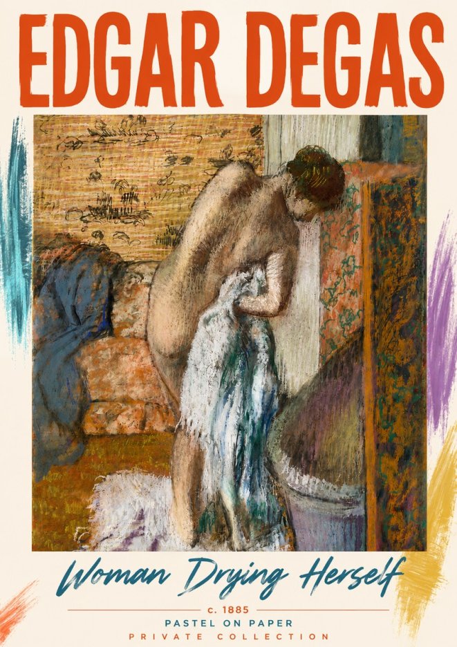 Edgar Degas Woman Drying Herself II No4 - Affiche