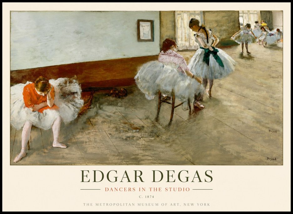 Edgar Degas Dancers in the Studio No1 - Affiche