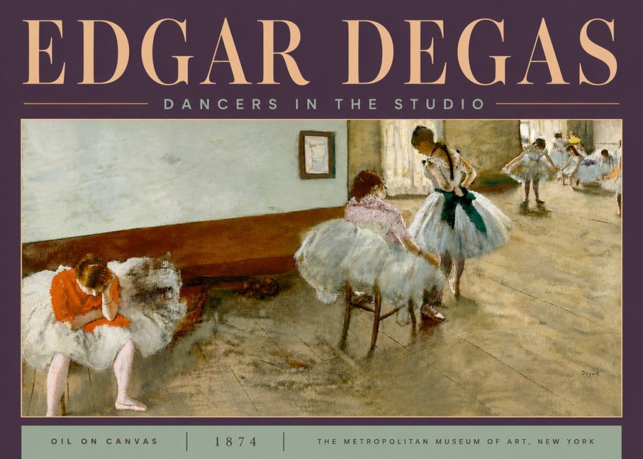Edgar Degas Dancers in the Studio No6 - Affiche