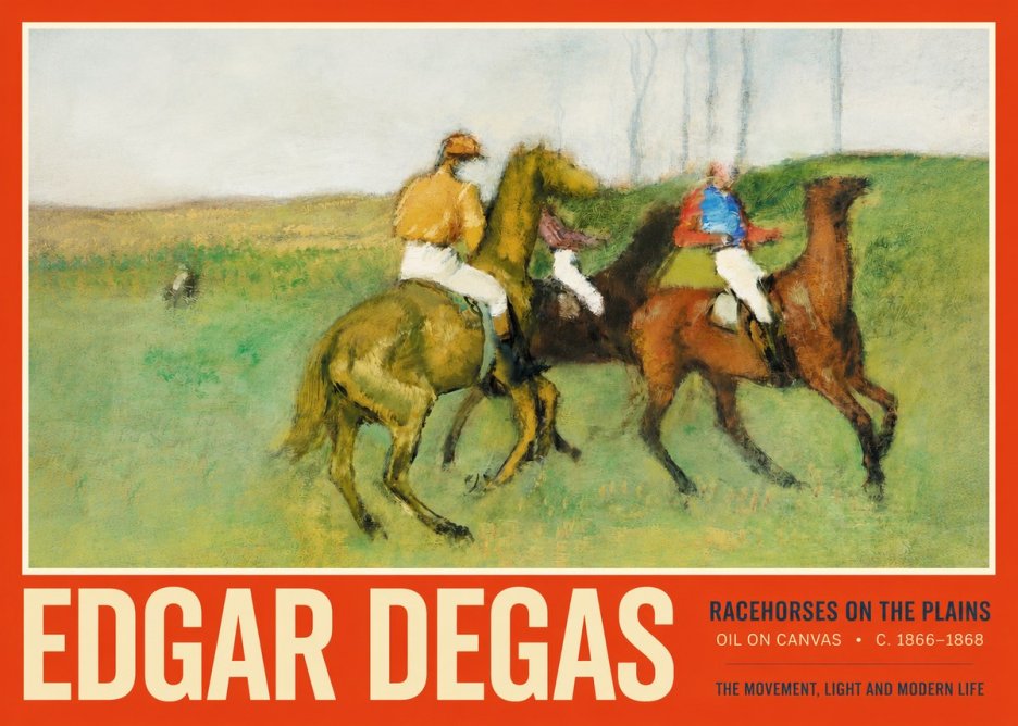 Edgar Degas Racehorses on the Plains No2 - Affiche