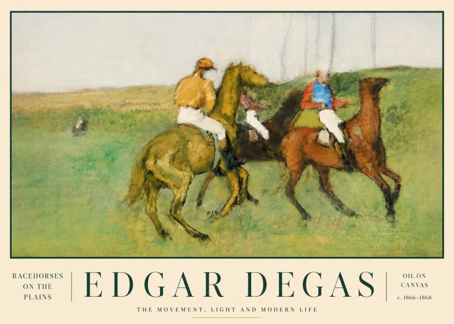 Edgar Degas Racehorses on the Plains No3 - Affiche