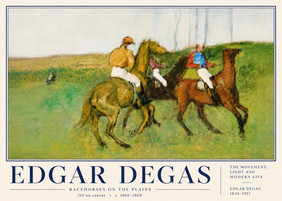Edgar Degas Racehorses on the Plains No6 - Affiche