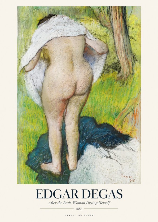 Edgar Degas After the Bath, Woman Drying Herself No1 - Affiche