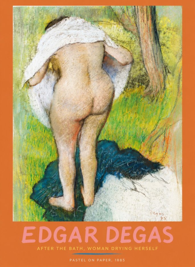 Edgar Degas After the Bath, Woman Drying Herself No3 - Affiche
