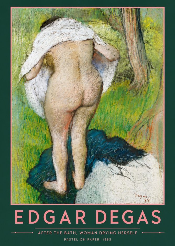 Edgar Degas After the Bath, Woman Drying Herself No4 - Affiche
