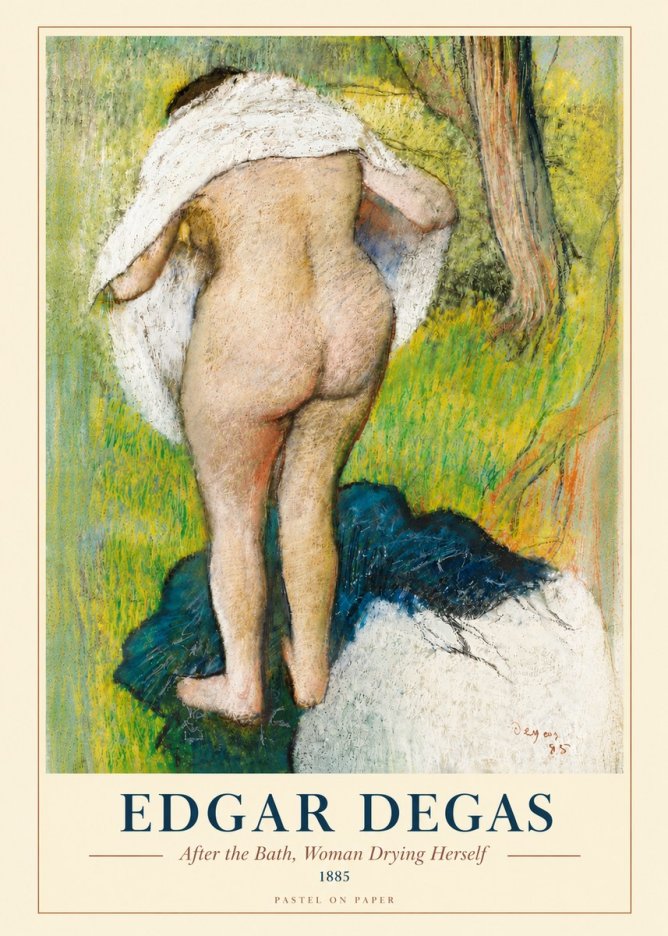 Edgar Degas After the Bath, Woman Drying Herself No5 - Affiche