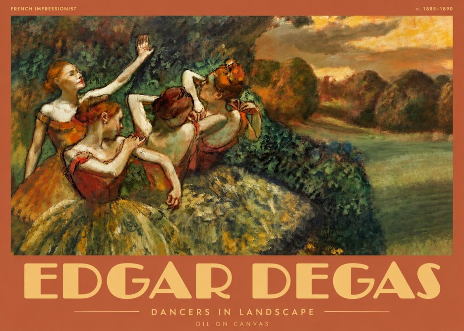 Edgar Degas Dancers in Landscape II No2 - Affiche
