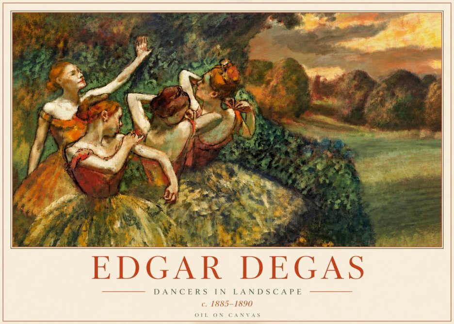 Edgar Degas Dancers in Landscape II No3 - Affiche