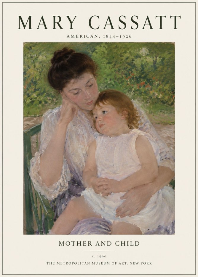 Mary Cassatt Mother and Child I No1 - Affiche