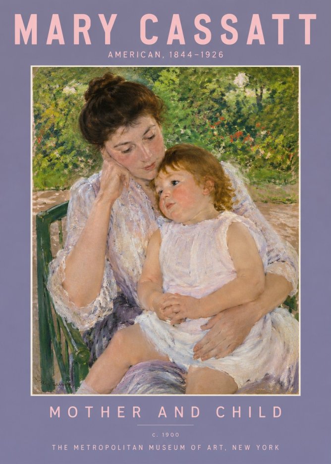 Mary Cassatt Mother and Child I No2 - Affiche
