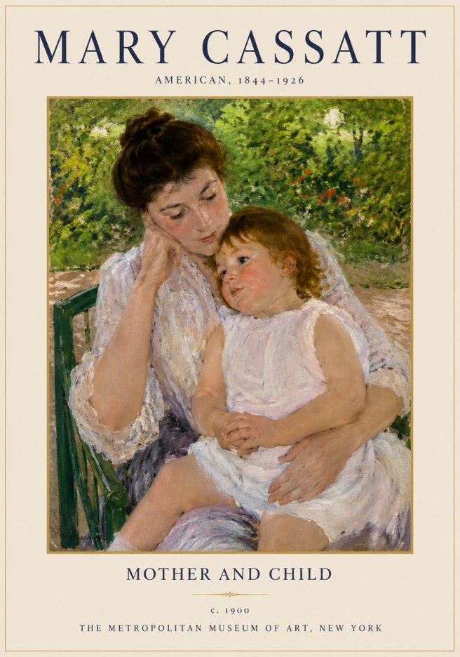 Mary Cassatt Mother and Child I No3 - Affiche