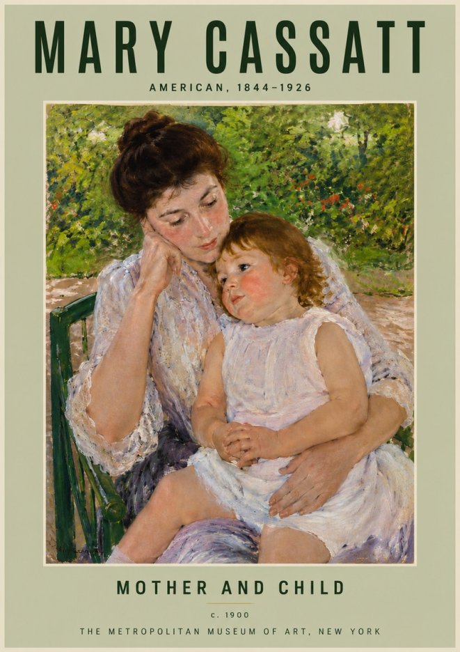 Mary Cassatt Mother and Child I No4 - Affiche
