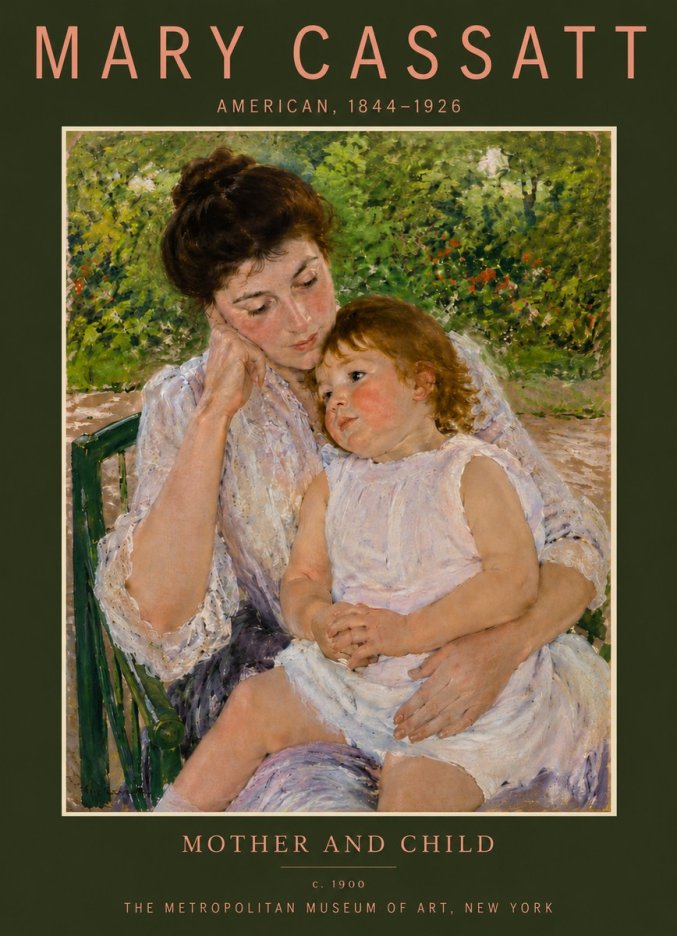 Mary Cassatt Mother and Child I No5 - Affiche