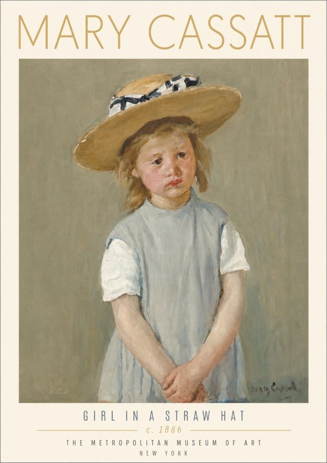 Mary Cassatt Girl in a Straw Hat No4 - Affiche