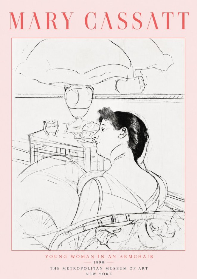 Mary Cassatt Young Woman in an Armchair No2 - Affiche