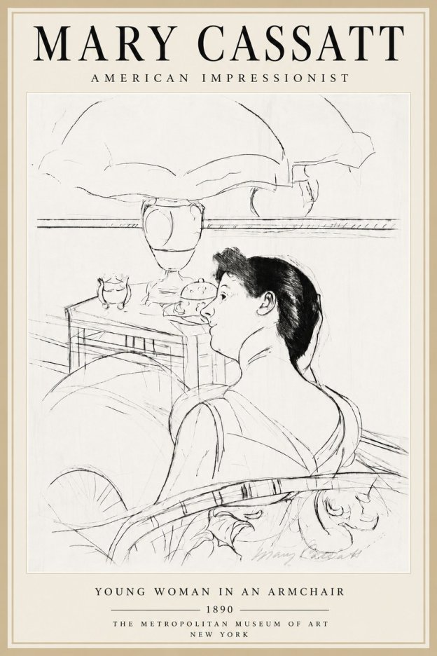 Mary Cassatt Young Woman in an Armchair No5 - Affiche