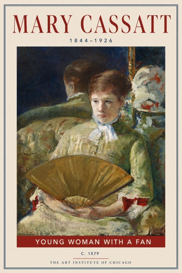Mary Cassatt Young Woman with a Fan I No2 - Affiche