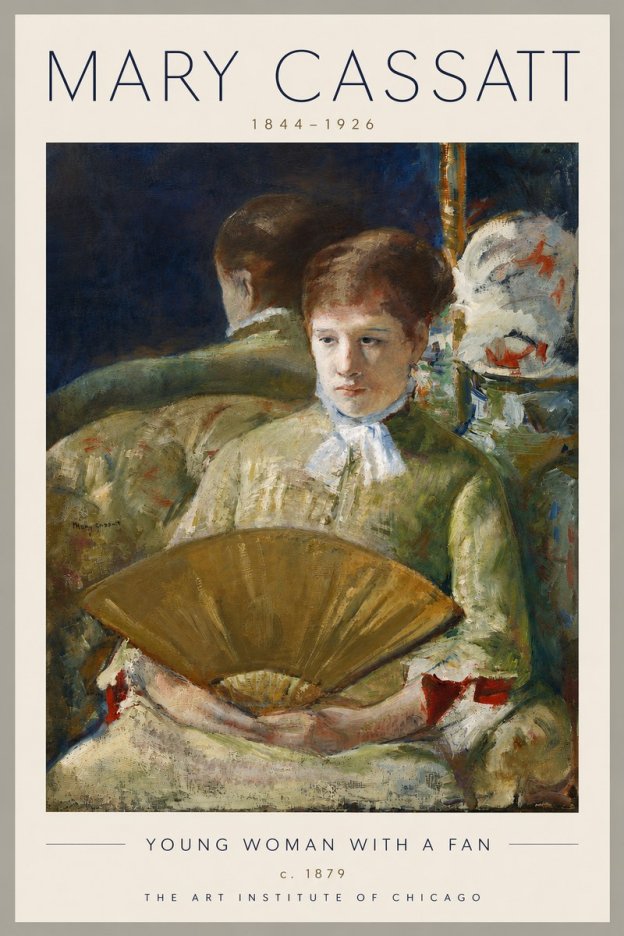Mary Cassatt Young Woman with a Fan I No6 - Affiche