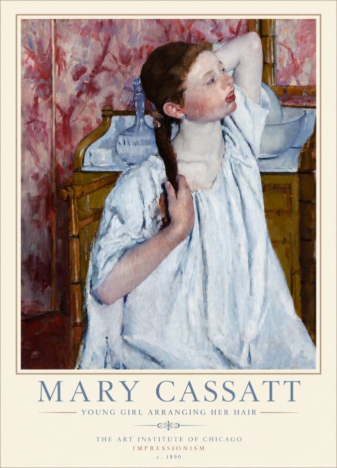 Mary Cassatt Young Girl Arranging Her Hair No3 - Affiche