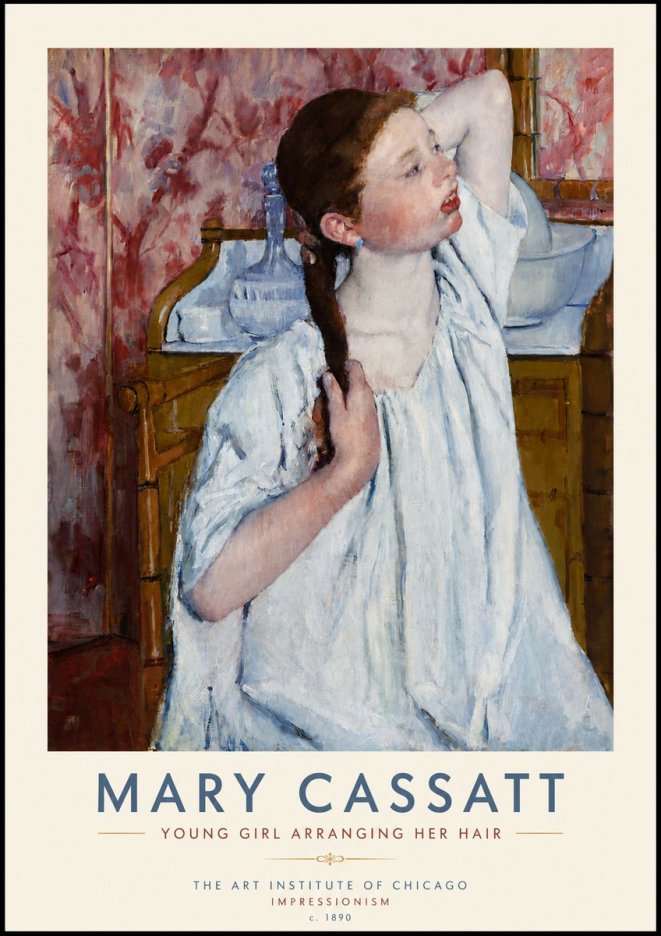 Mary Cassatt Young Girl Arranging Her Hair No5 - Affiche