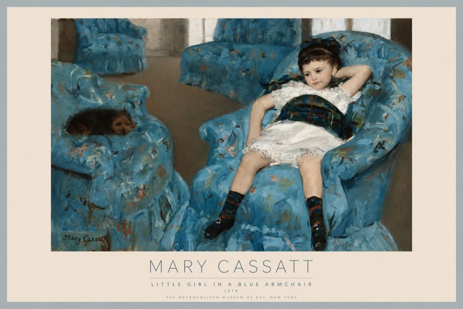 Mary Cassatt Little Girl in a Blue Armchair No2 - Affiche